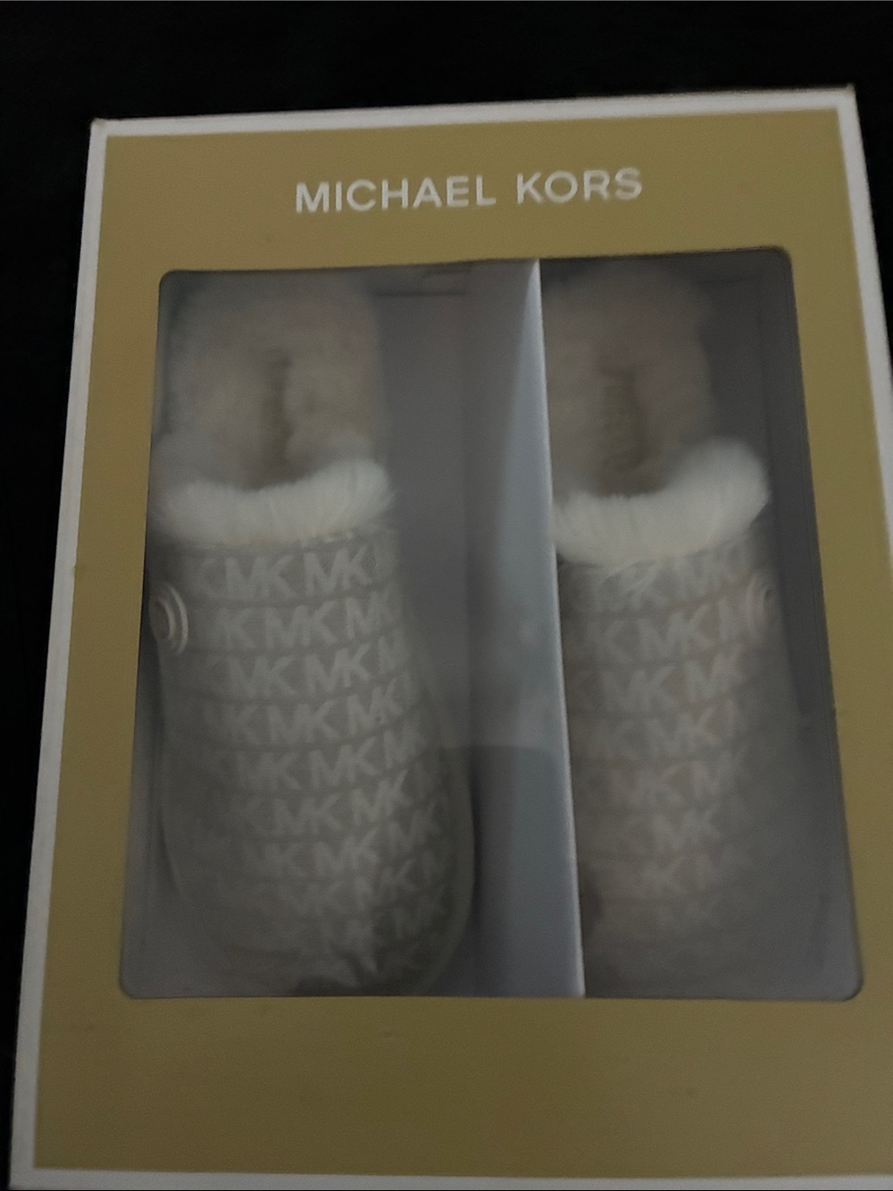 Michael Kors Cream MK Monogram Cozy Slippers